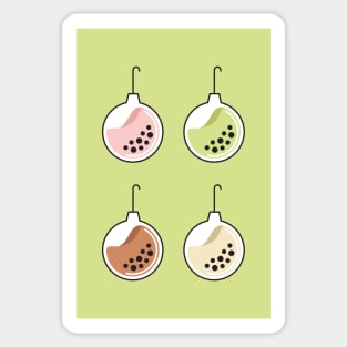 Bubble Tea Christmas Bulbs Sticker